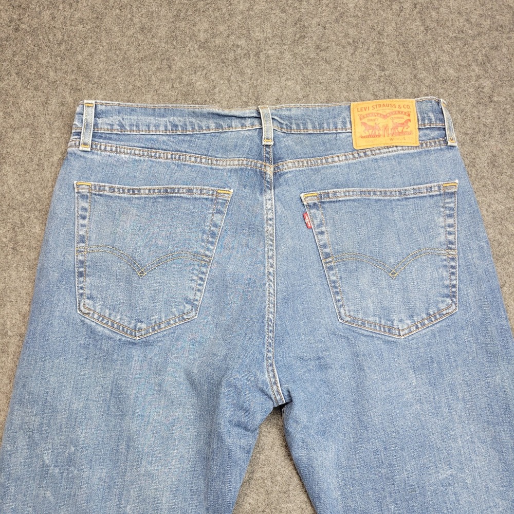 Levis 505 Jeans Mens 36x32 Blue Denim Boho Streetwear Grunge Festival Red Tab - Picture 6 of 14
